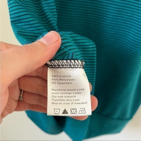 Kavu Blue Striped V-Neck Jersey Knit Soft Comfy
Tie Waist Summer Shirt Dress - Picture 8 of 8